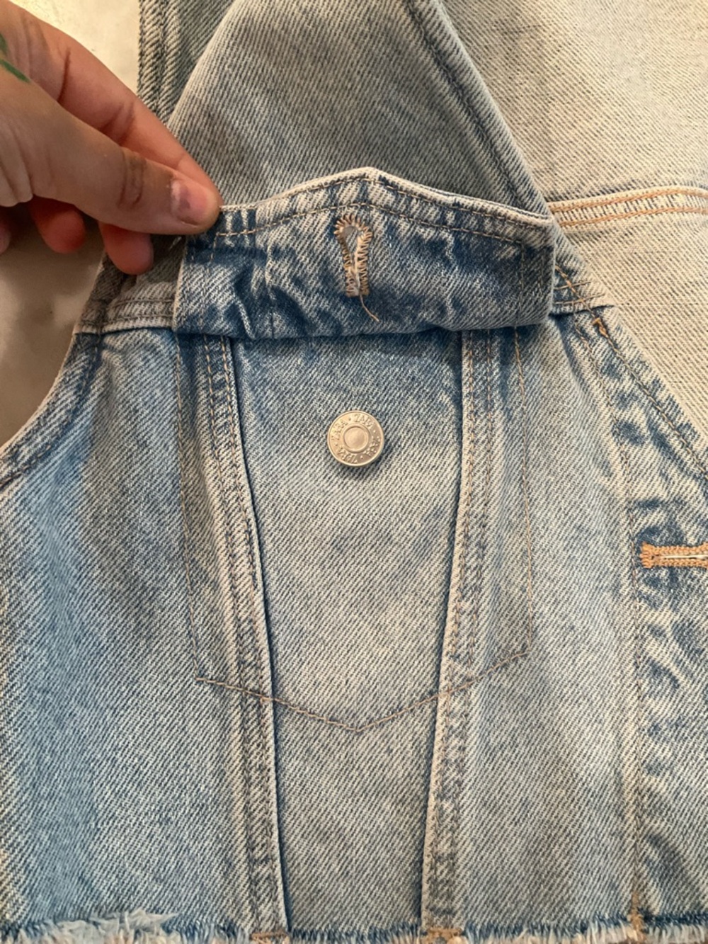 Zara Pale Blue Denim Vest - Picture 3 of 4
